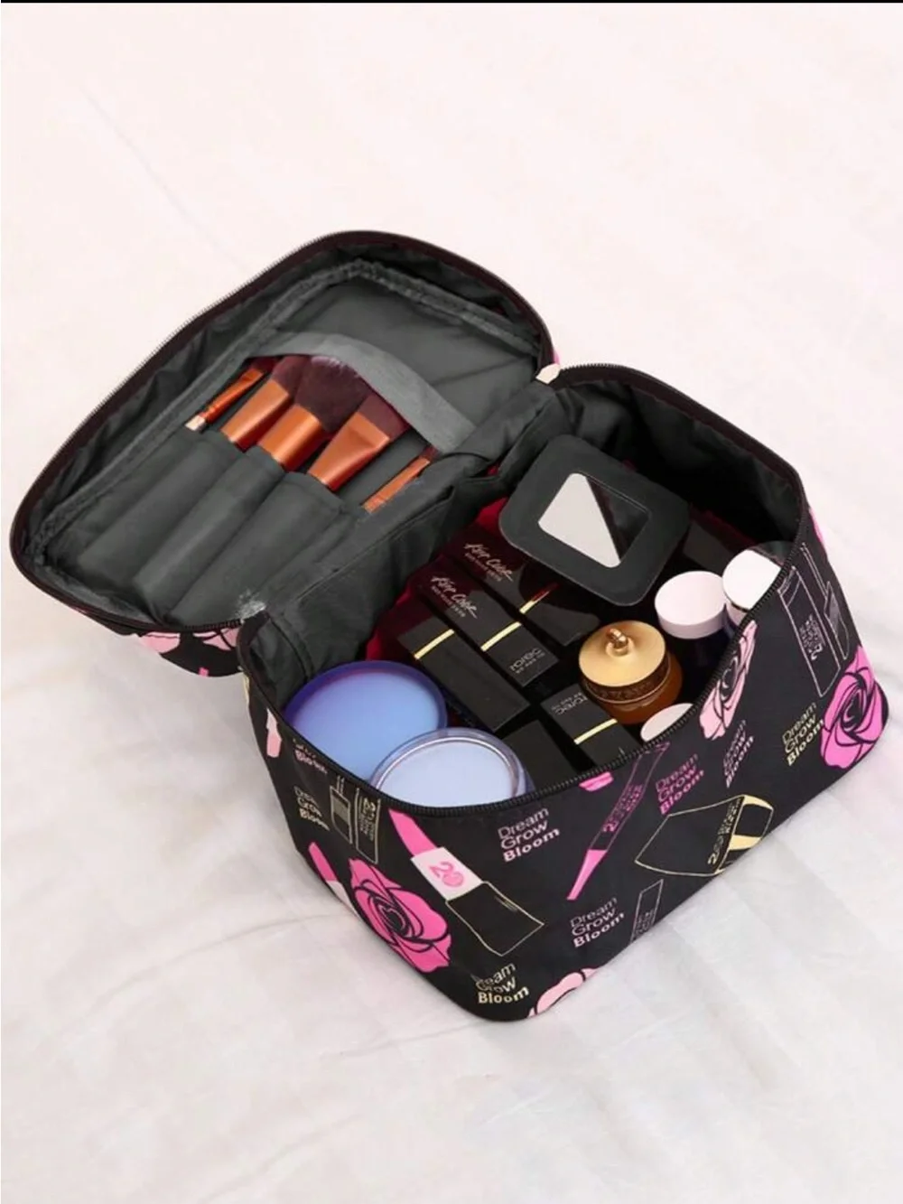 Pink & Black Cosmetic Case Bag